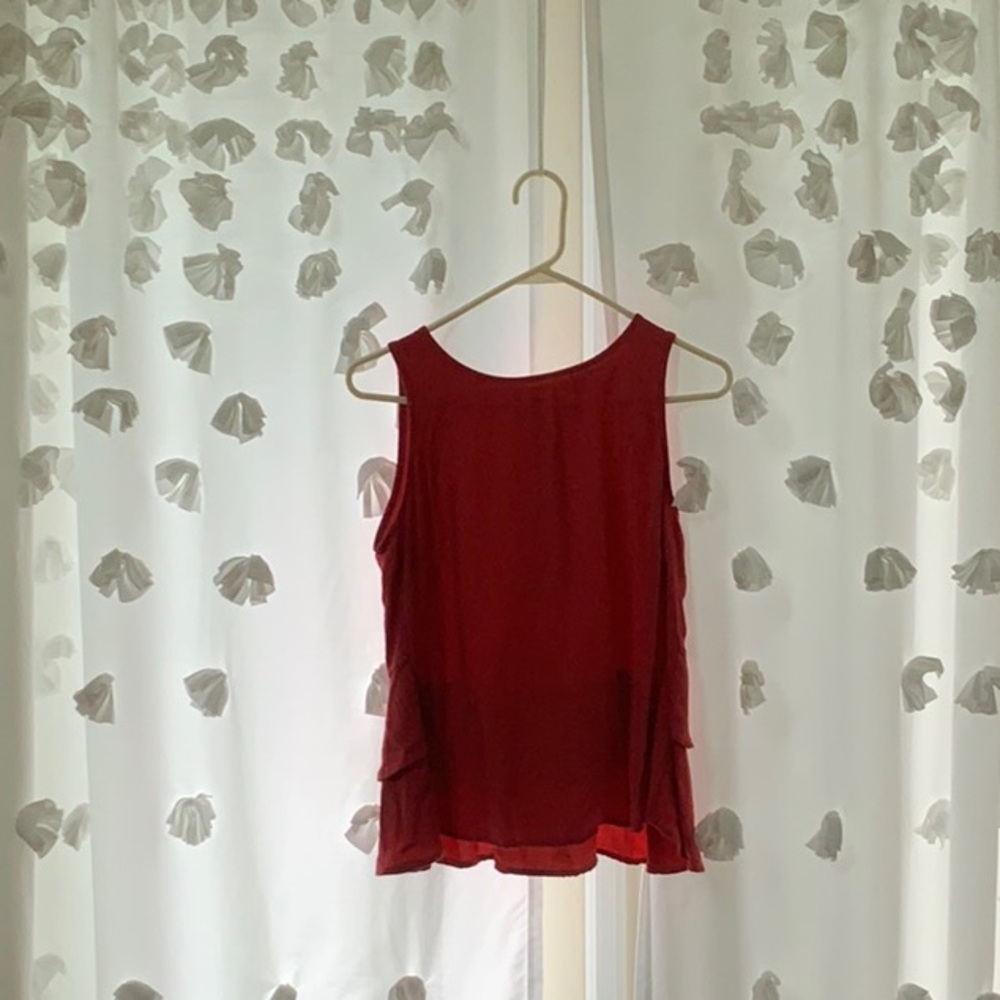 LOFT Red Sleeveless Tank Top
